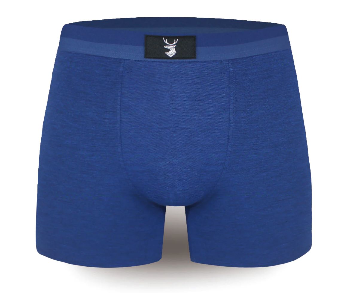 Pánské prodloužené bambusové boxerky M6799 XL modrá