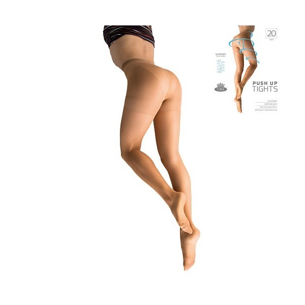 PUSH UP tights 20 DEN kompresní punčochové kalhoty Lady B černá XL