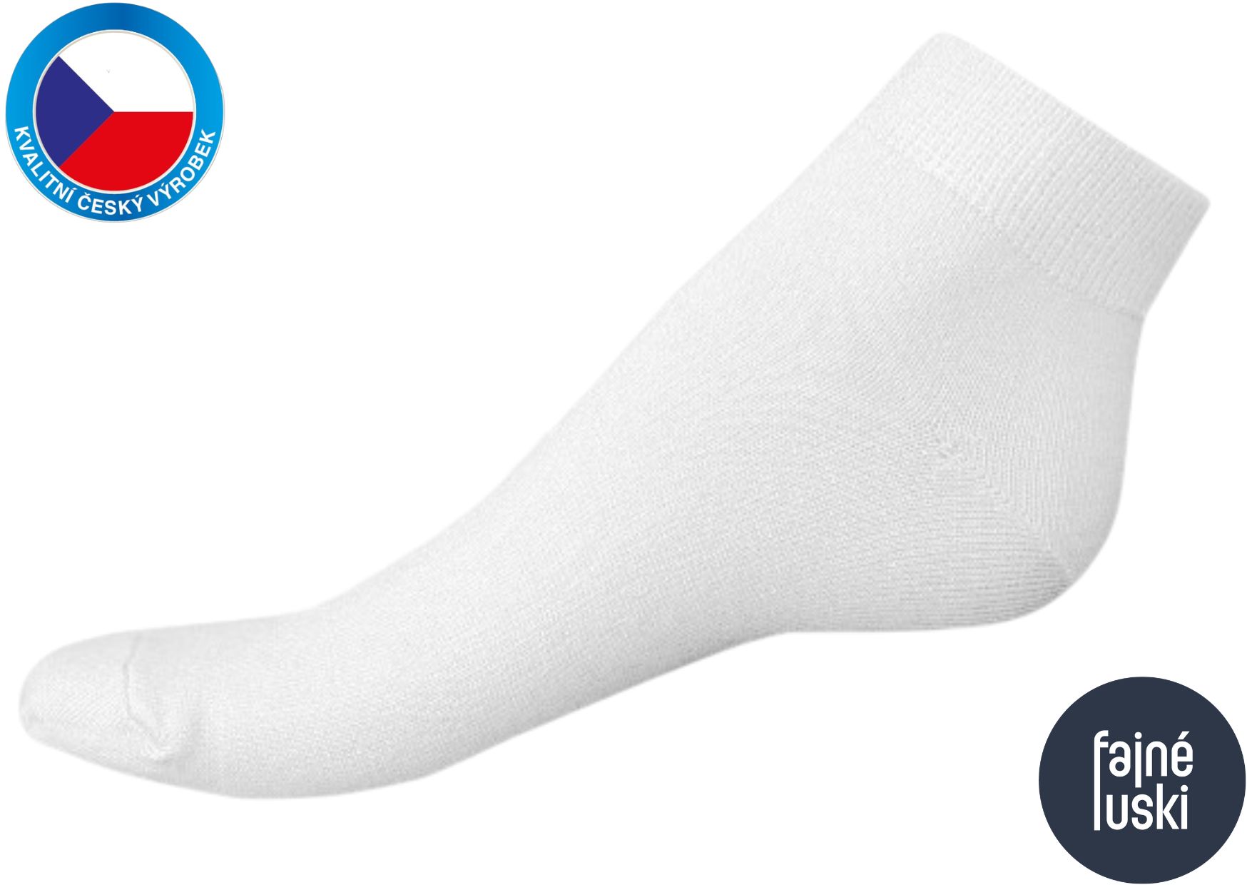 Bambusové kotníkové ponožky 45-47 bílá