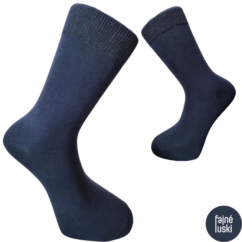 Bavlněné ponožky společenské 38-39 tmavě modrá