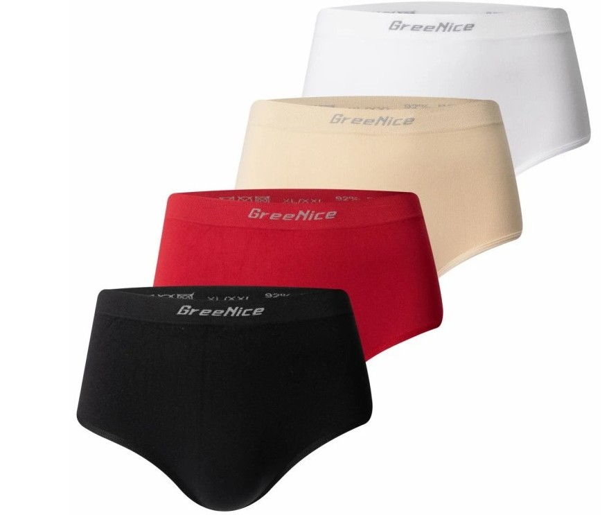 Bezešvé kalhotky velké velikosti Greenice-7022 bílá 3XL/4XL