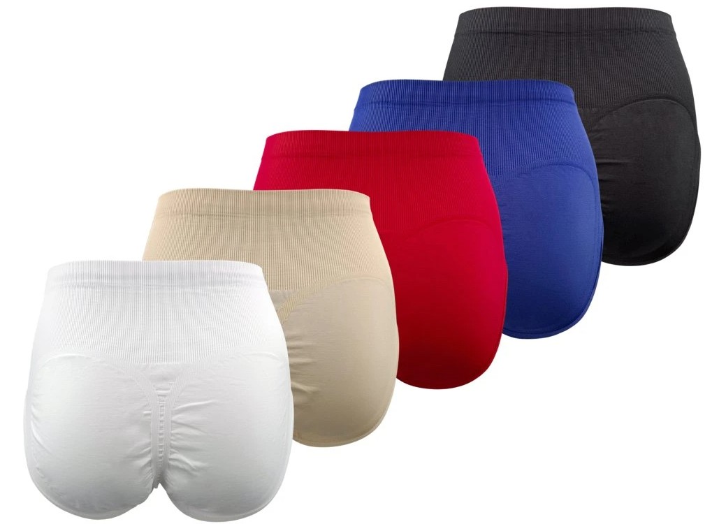 Bezešvé jednobarevné kalhotky s vyšším pasem Greenice-6762