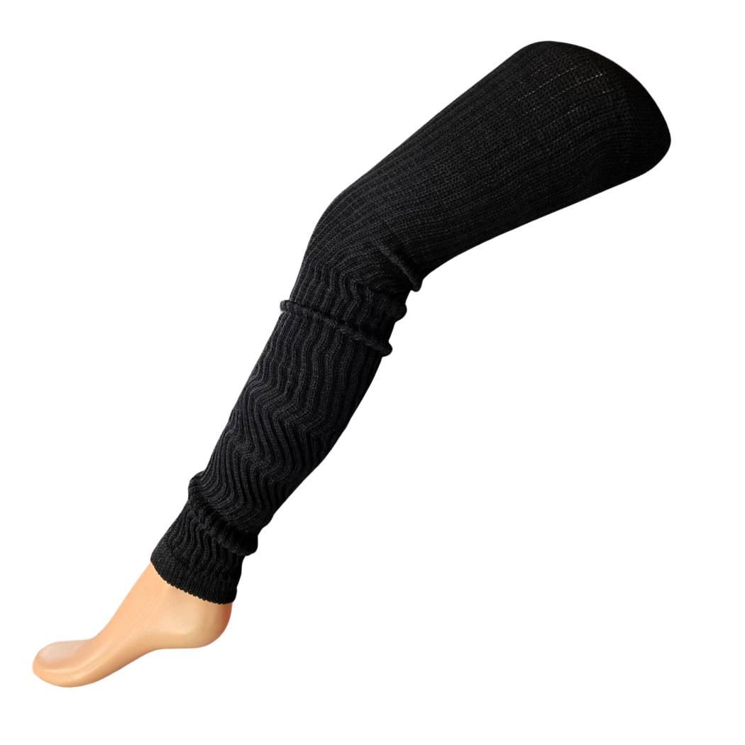 Návleky na nohy pletené dlouhé černá