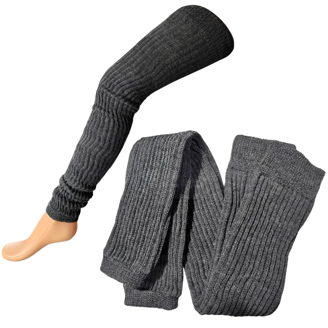 Návleky na nohy pletené dlouhé černá