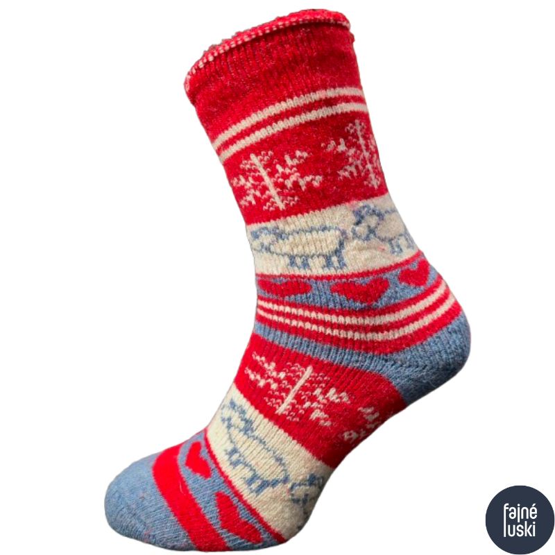 Dámské Vánoční ALPACA vlna ponožky 3páry 39-42