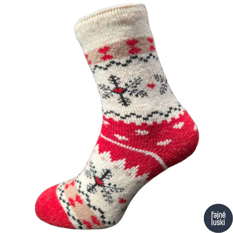 Dámské Vánoční ALPACA vlna ponožky 3páry 39-42