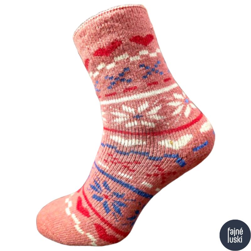 Dámské Vánoční ALPACA vlna ponožky 3páry 39-42