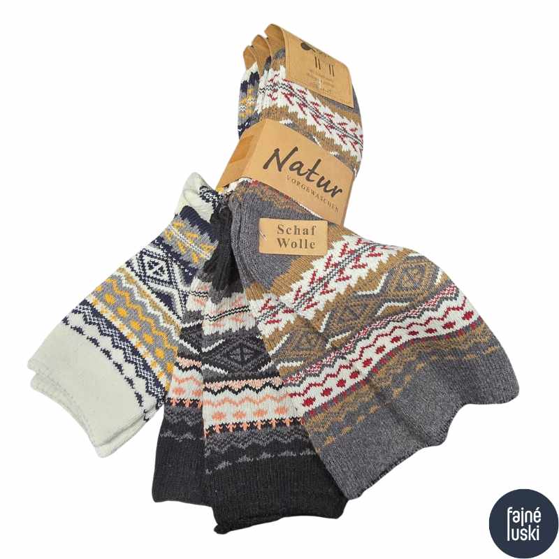 Pánské vlněné ponožky balení 3 páry 44-47 mix č.2