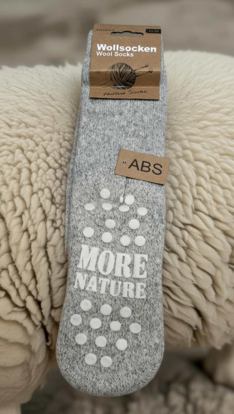 Dámské vlněné ponožky na spaní na doma protiskluzové ABS zdravotní lem 35-38 růýová