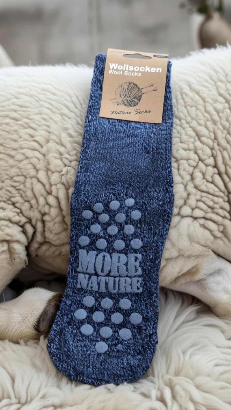 Dámské vlněné ponožky na spaní na doma protiskluzové ABS zdravotní lem 35-38 růýová