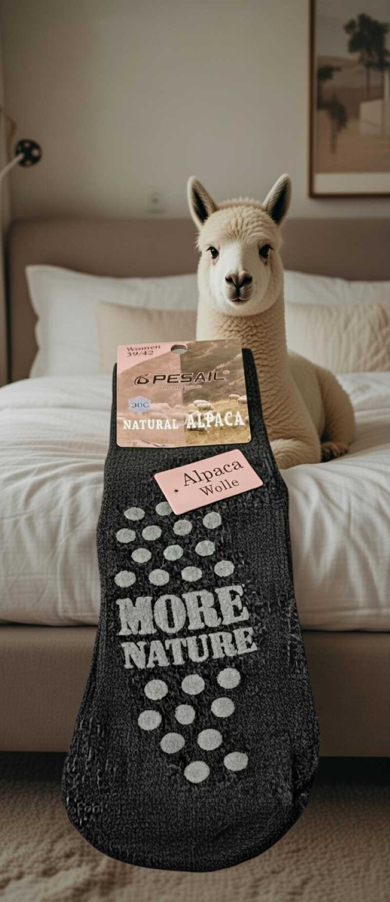 Dámské vlněné ponožky na spaní na doma protiskluzové ABS zdravotní lem 35-38 růýová