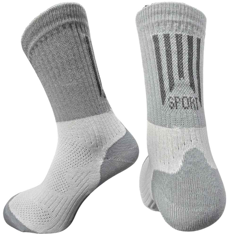 Bavlněné vysoké sportovní elastické ponožky antibakteriální A44 39-41 šedá