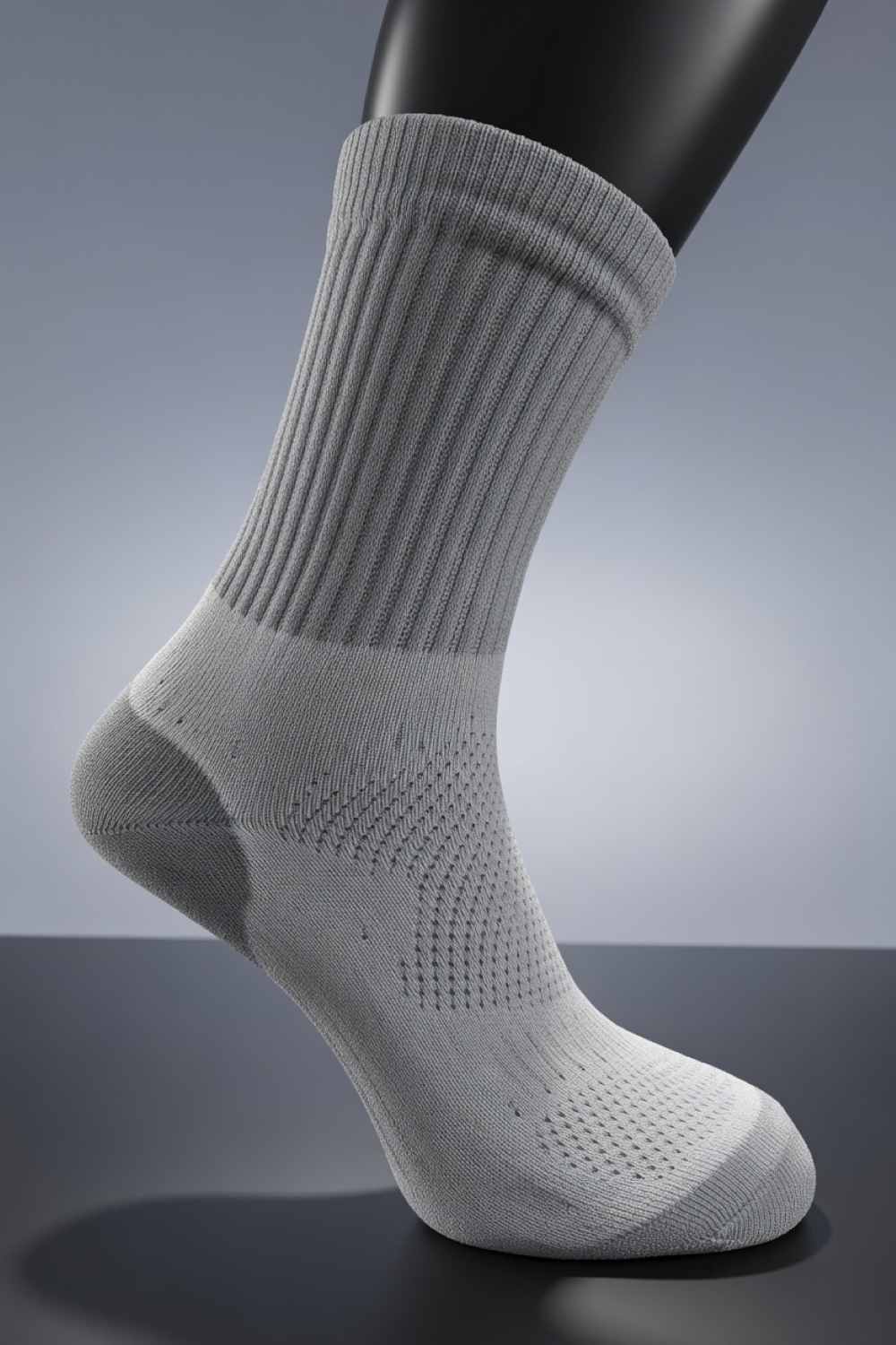 Bavlněné vysoké sportovní elastické ponožky antibakteriální A44 39-41 šedá