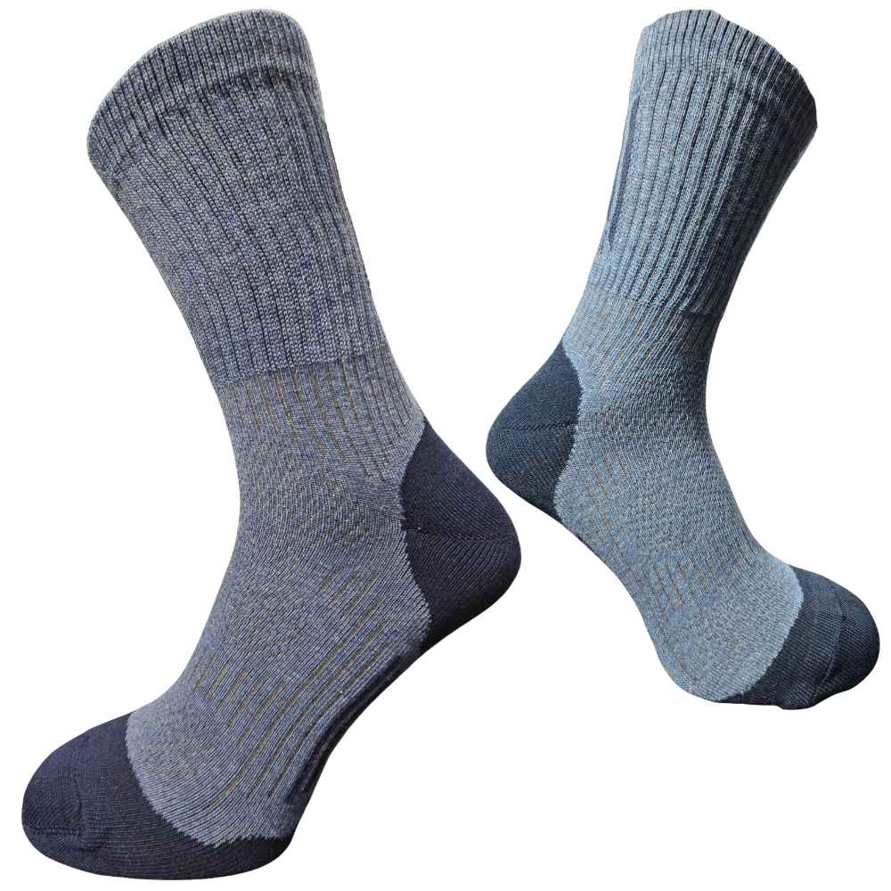 Bavlněné vysoké sportovní elastické ponožky antibakteriální A44 39-41 šedá