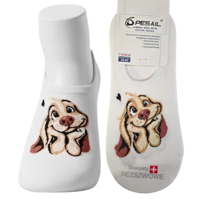 Balerínkové ponožky bezešvé se silikonovou patou Pejsek 35-38 šedá