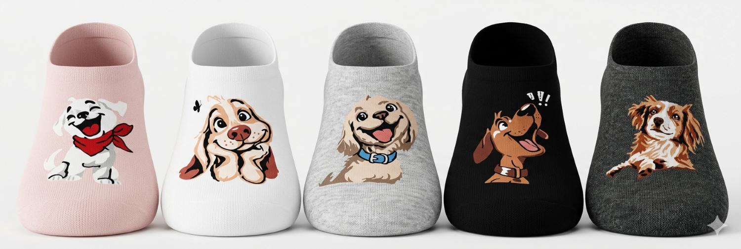 Balerínkové ponožky bezešvé se silikonovou patou Pejsek 35-38 šedá