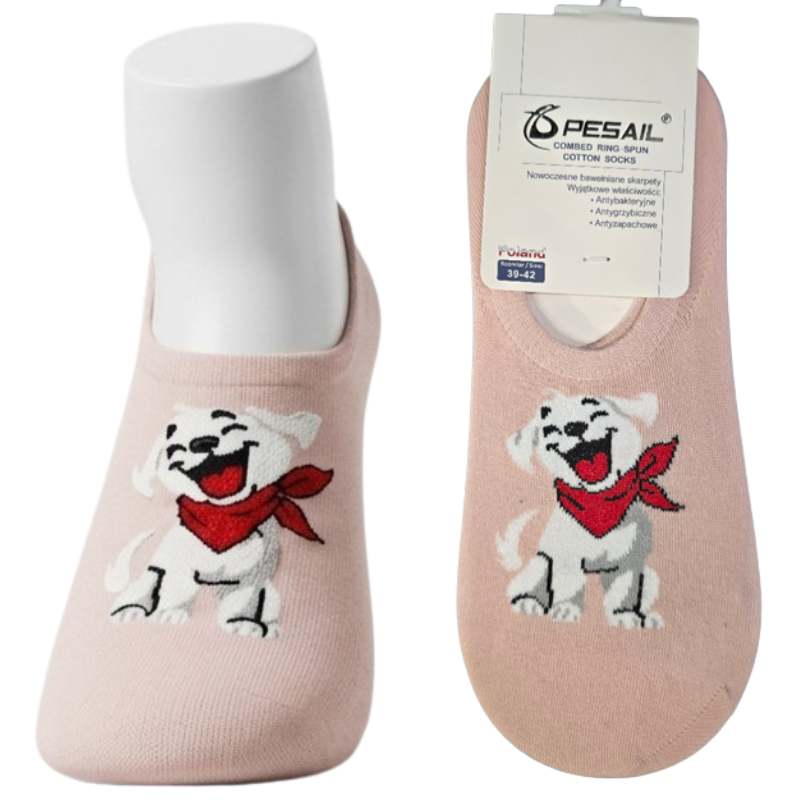 Balerínkové ponožky bezešvé se silikonovou patou Pejsek 35-38 šedá