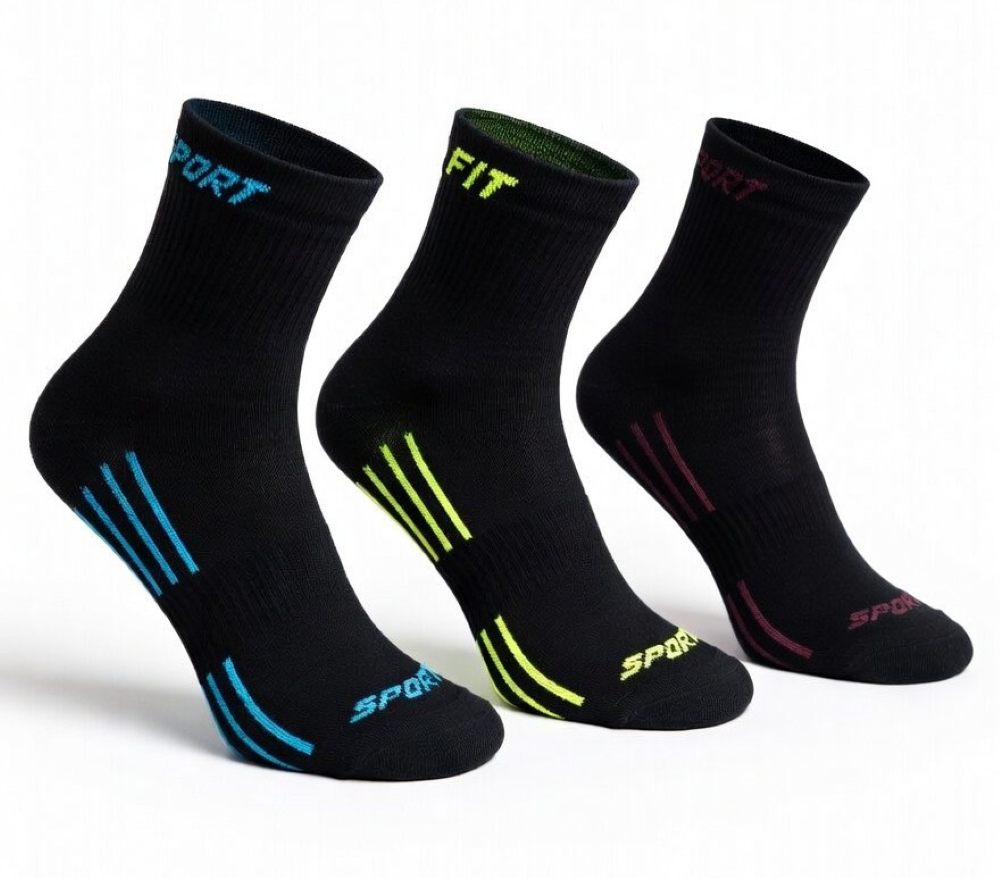 Bavlněné půlfroté sportovní elastické ponožky A40 39-41 černá