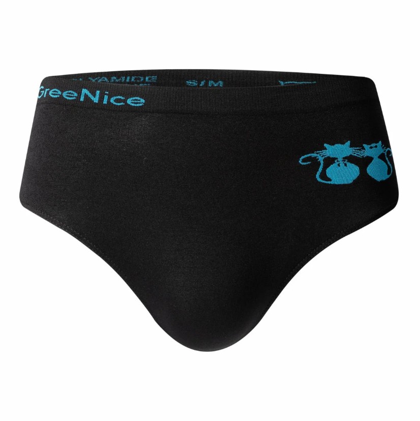 Dámské kalhotky bezešvé Greenice 6506 kočky S/M růžová