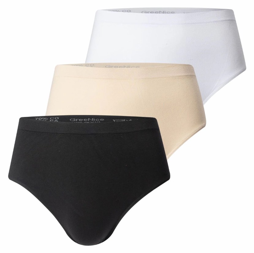 Bezešvé bavlněné elastické pohodlné kalhotky Greenice-6943 XL/XXl černá