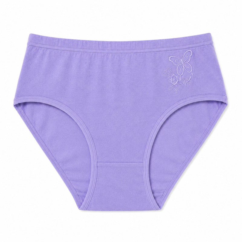 Dámské bavlněné kalhotky s výšivkou motýla YW4240 vel.XL žlutá