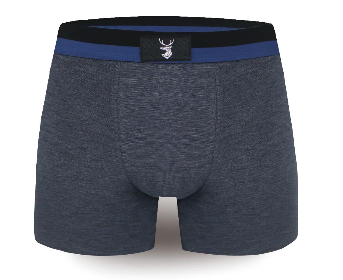 Pánské prodloužené bambusové boxerky M6799 XL modrá