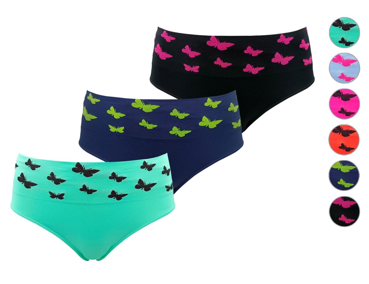 Dámské klasické bezešvé kalhotky BUTTERFLY Greenice-6751 L/XL černá