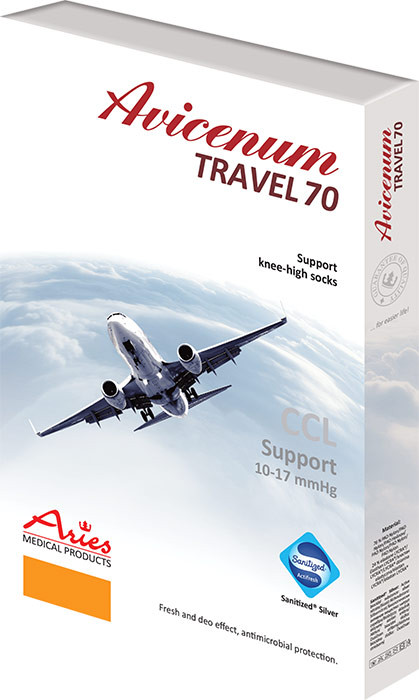 Aries kompresní cestovní podkolenky Avicenum Travel 70 černá, 45-47