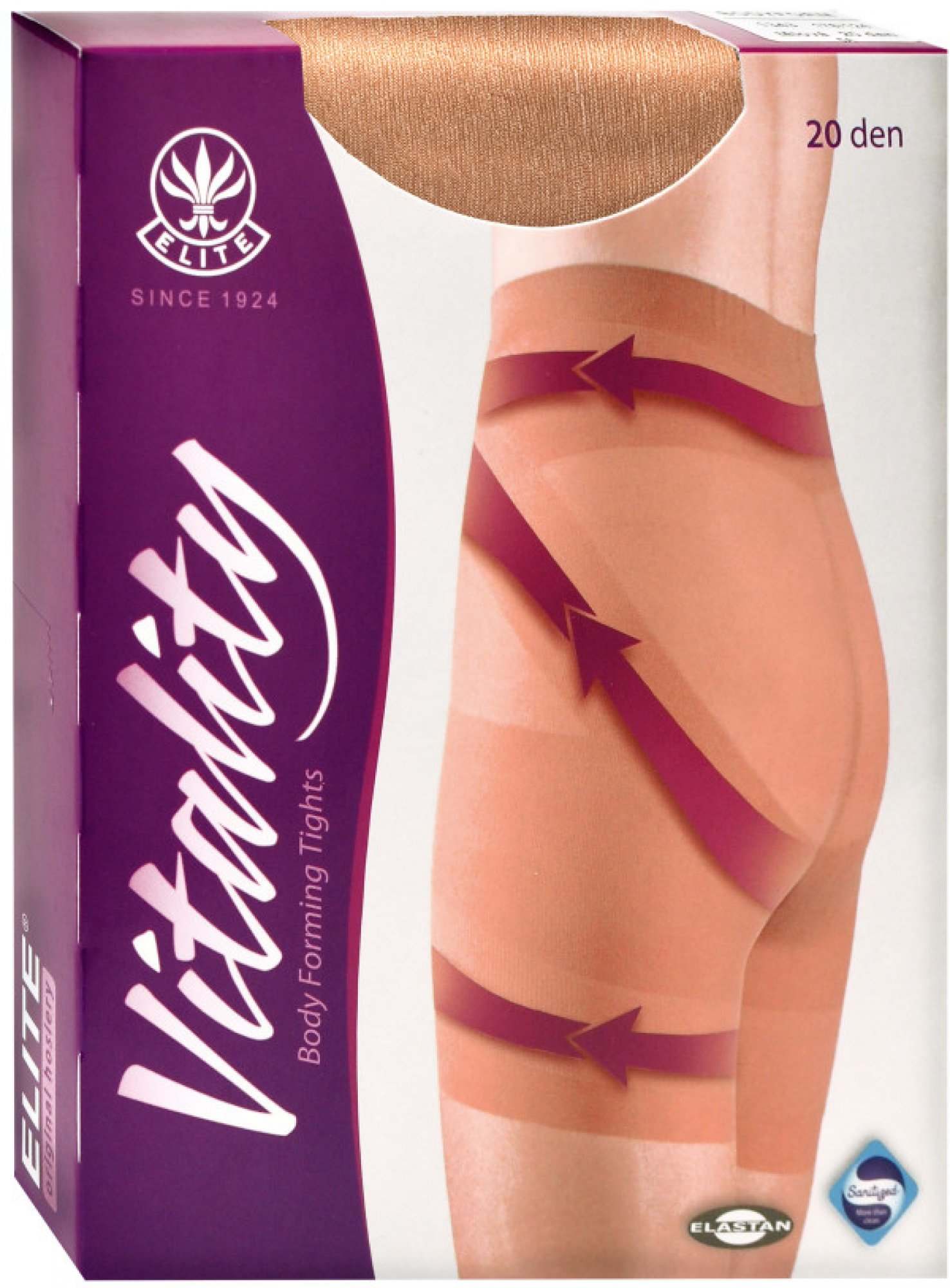 Elite zeštíhlující punčochové kalhoty BODYFORM 20 DEN 176/124 čerrná