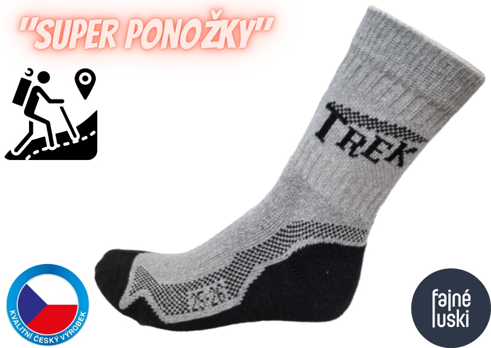Trek termo ponožky 46-48 světle šedá