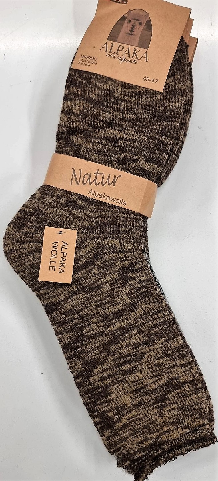 Pánské vlněné ponožky ALPACA 43-47 hnědá