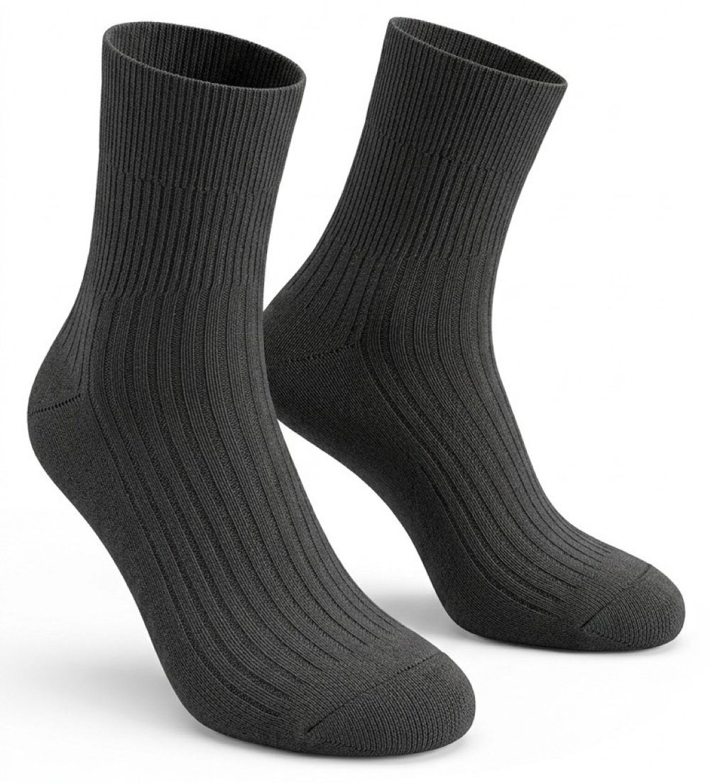 Ponožky 100% bavlna ČESKÁ VÝROBA jemný lem žebrované 39 tmavě šedá