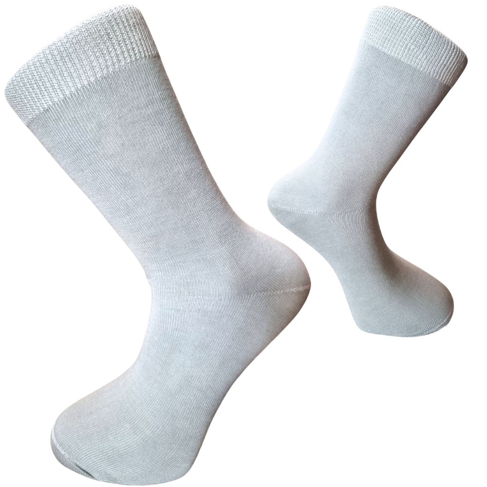 Bavlněné ponožky společenské 43-45 světle šedá