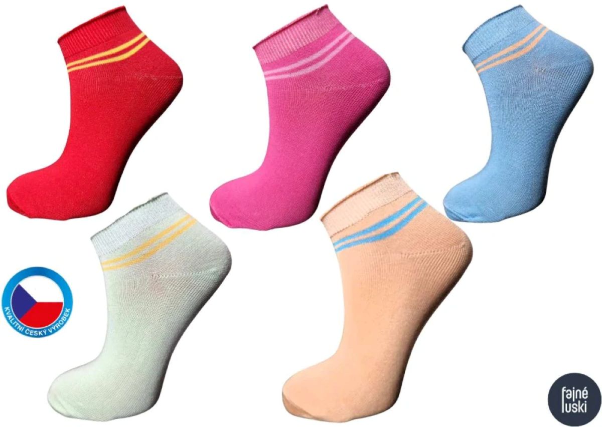 Dětské kotníkové ponožky bavlněné holka 22-24 (15-16cm)