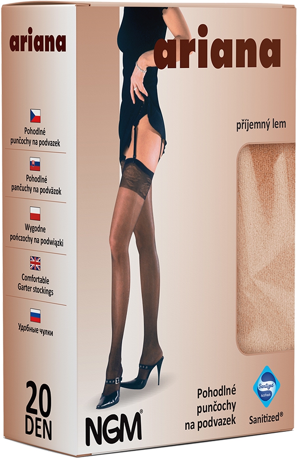 Dámské punčochy na podvazek ARIANA 20 DEN bronz vel.41