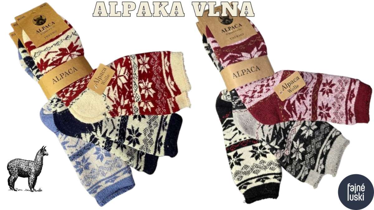 Dámské ALPACA vlněné ponožky vločka 3páry