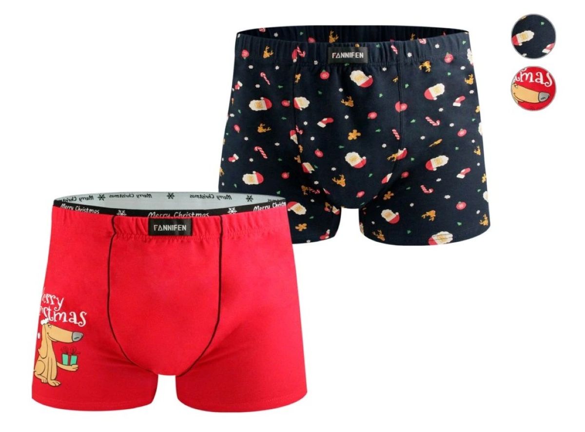 Bavlněné Vánoční boxerky G5180 Vánoční Sada 2Ks vel. 3XL
