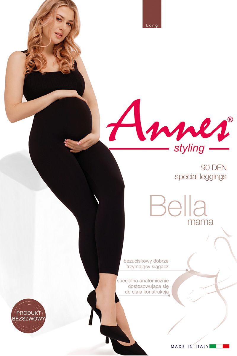 Těhotenské legíny BELLA MAMA bezešvé L/XL černá