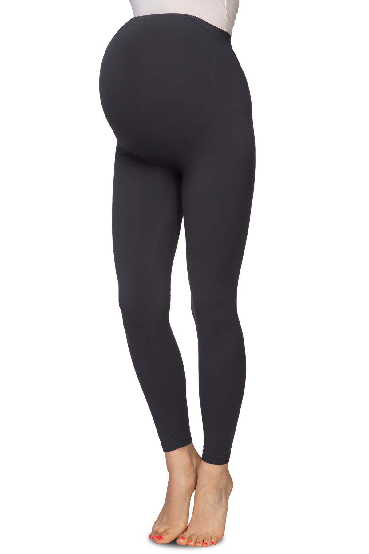 Těhotenské legíny BELLA MAMA bezešvé L/XL Antracite