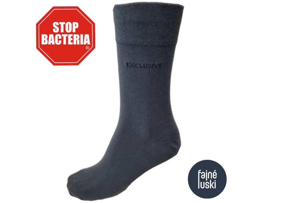 Bavlněné ponožky se stříbrným vláknem 48-49 modrá