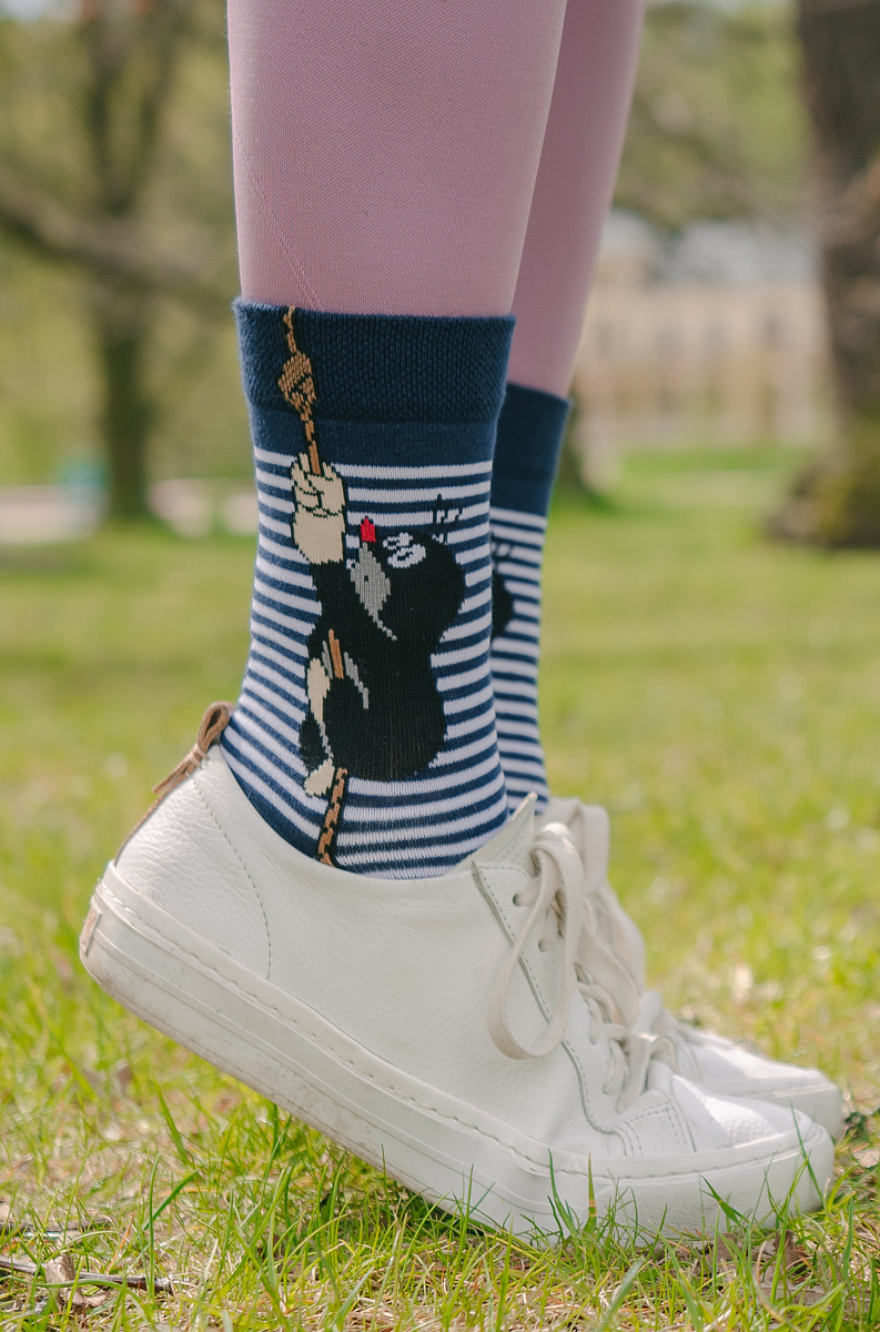 Krtek ponožky kotva - modrá