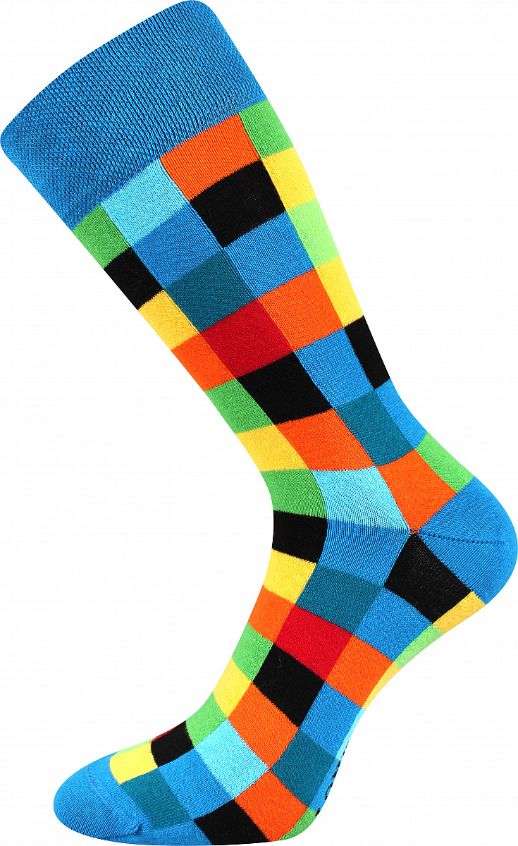 DIKARUS klasické bavlněné vzorované ponožky Lonka - KOSTKY 3 páry 47-50