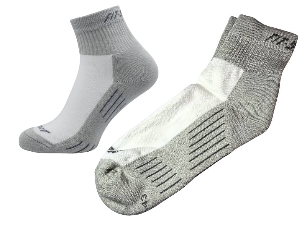 Bavlněné půlfroté sportovní elastické ponožky A40 48-49 bílá