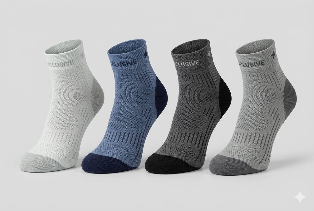 Bavlněné kotníkové sportovní elastické ponožky antibakteriální A43 45-47 šedá 