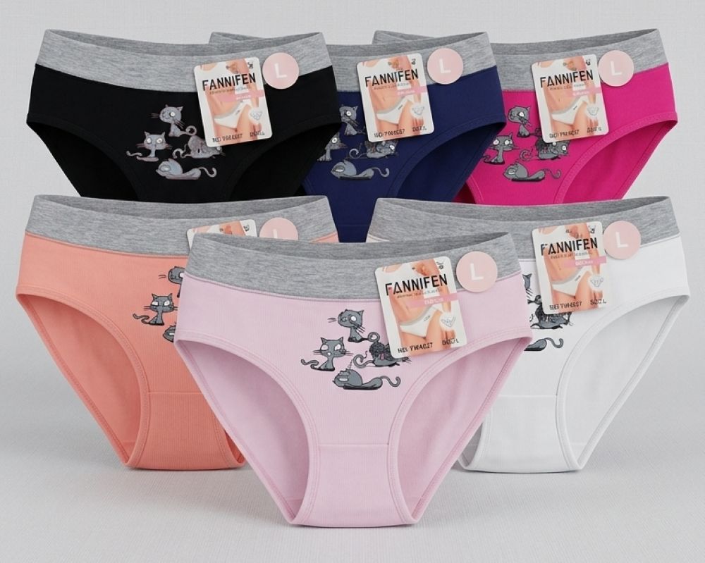 Dámské bavlněné klasické kalhotky KOČKY YW4027 vel.M světle růžová