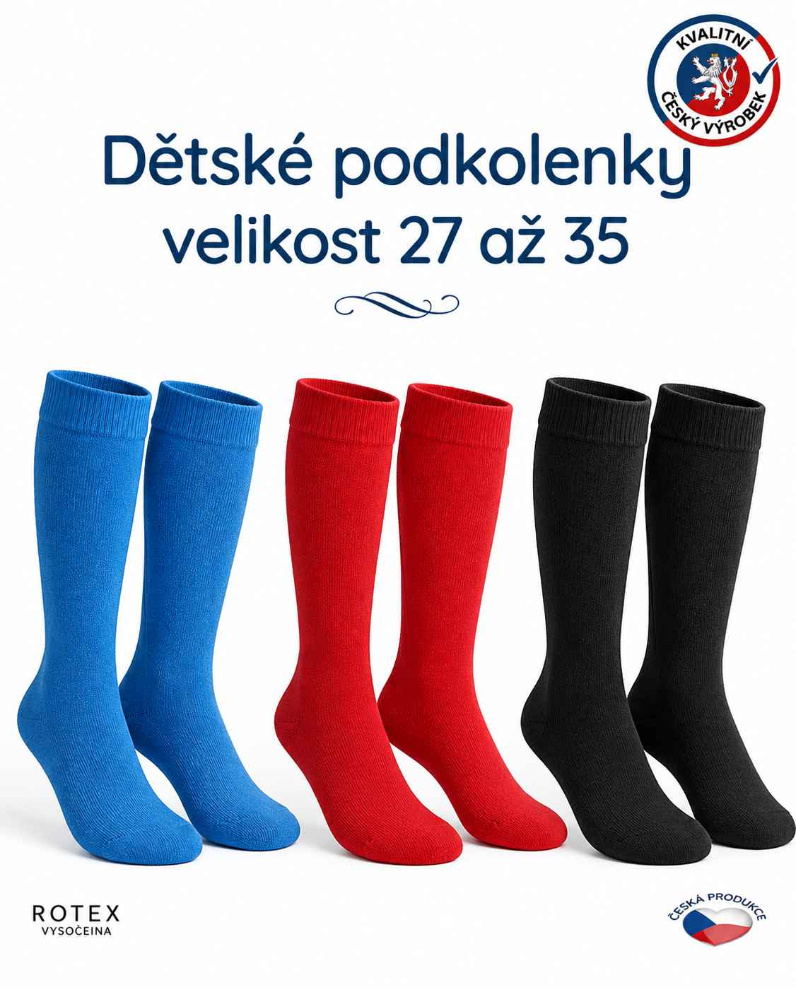 Bavlněné dětské podkolenky jednobarevné