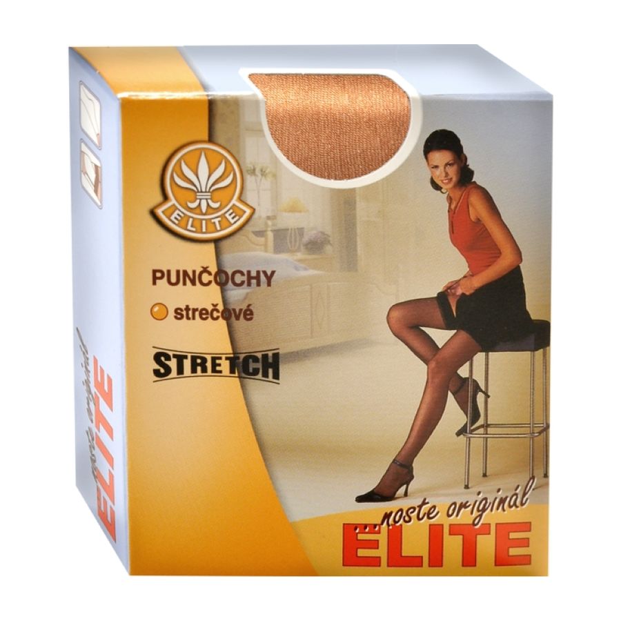 Elite BRAŇA jemné punčochy na podvazek vel.38 černá