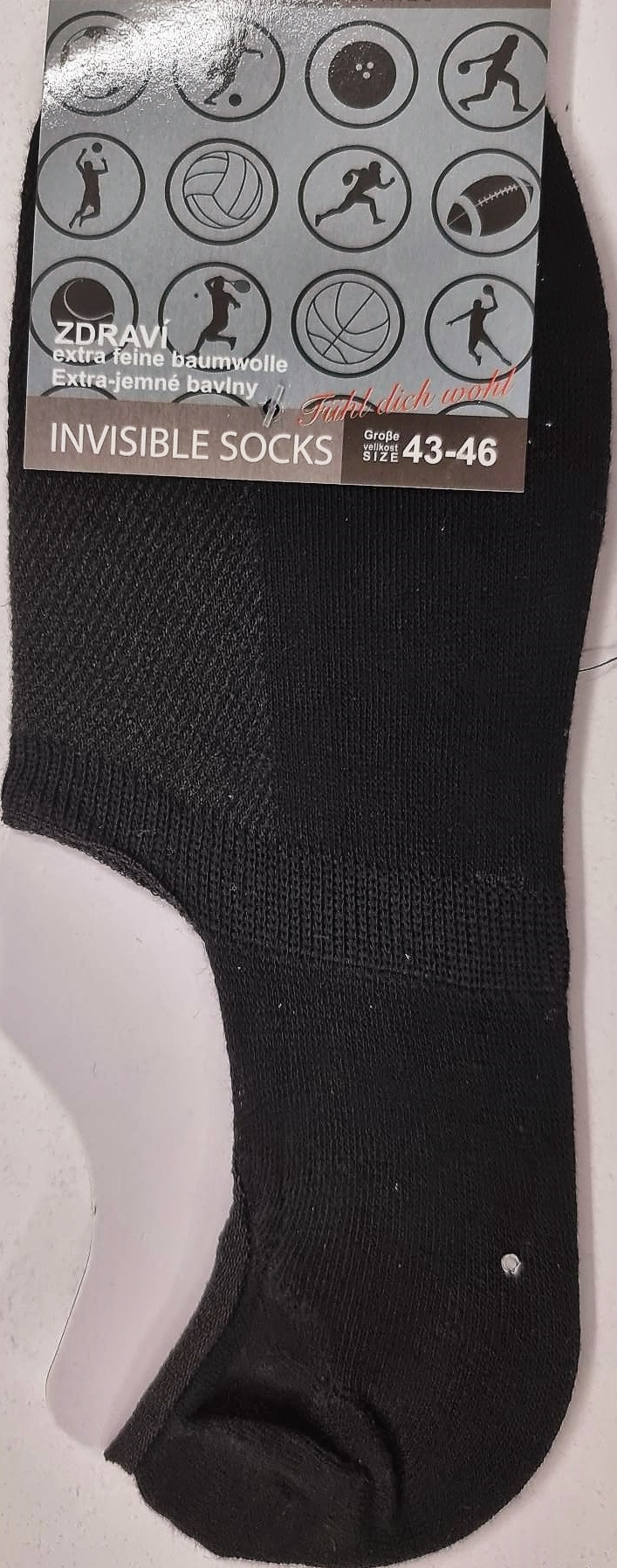 Neviditelné pánské ponožky sada 3 páry 39-42