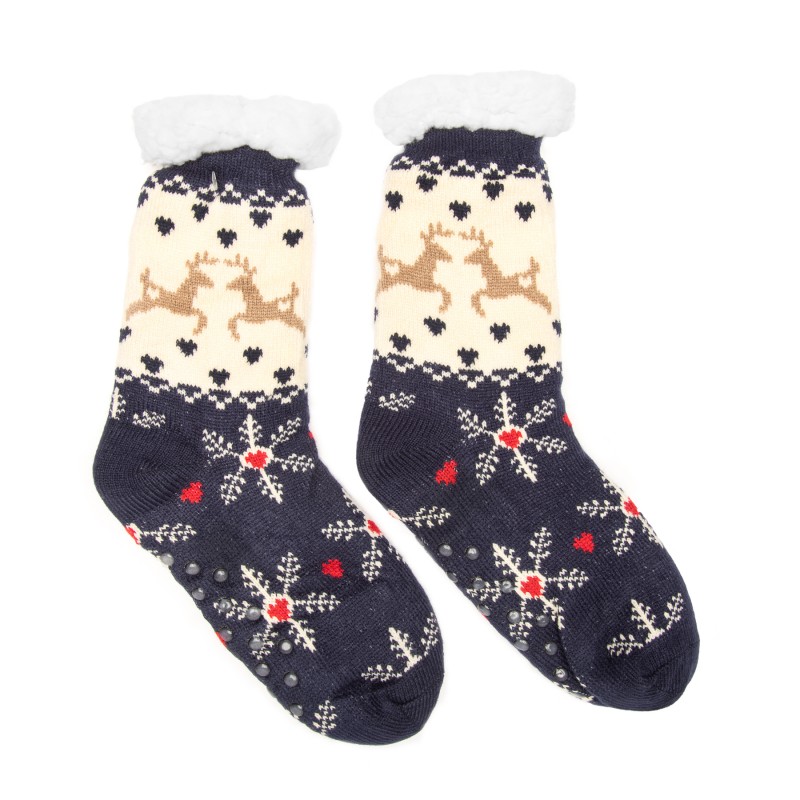 Vánoční ponožky s kožíškem protiskluzové 39-42 č.3