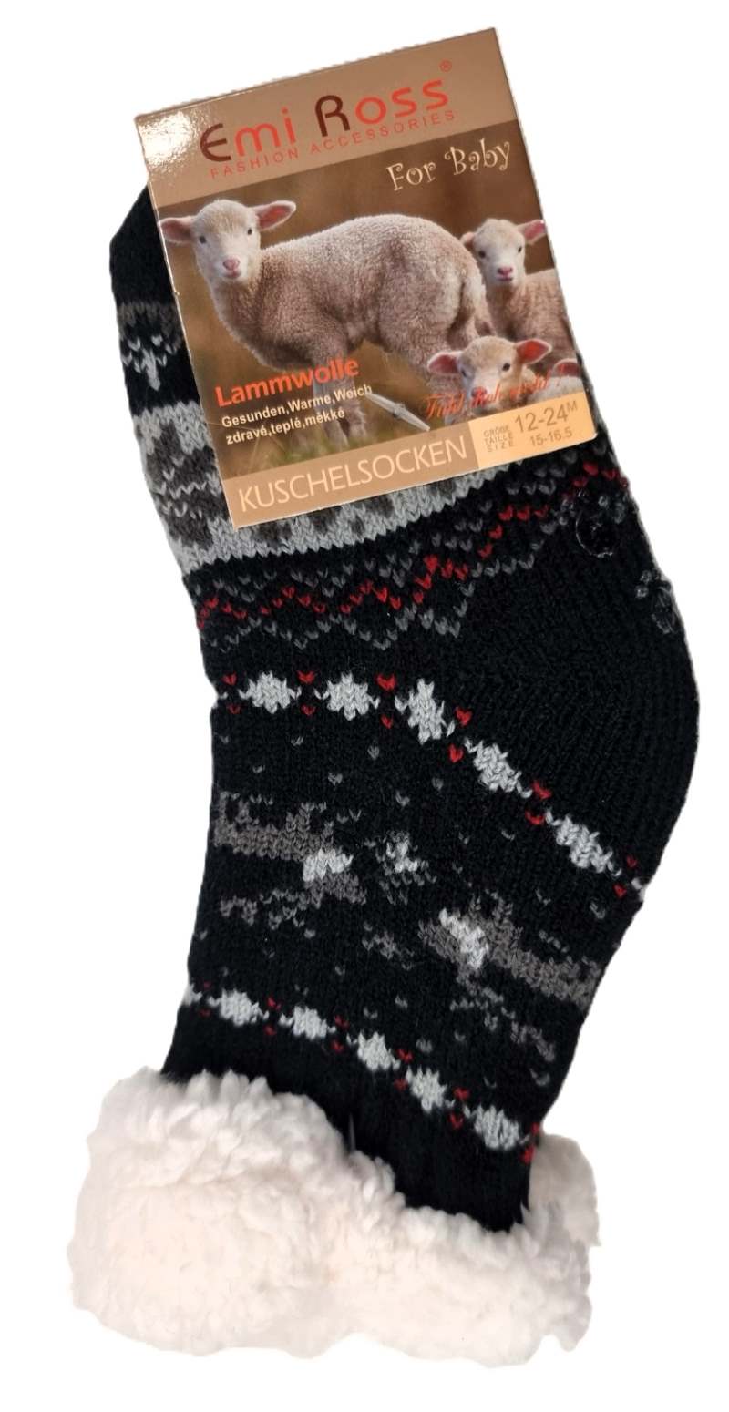 Dětské teplé ponožky s kožíškem 24-36 měsíců hnědá 